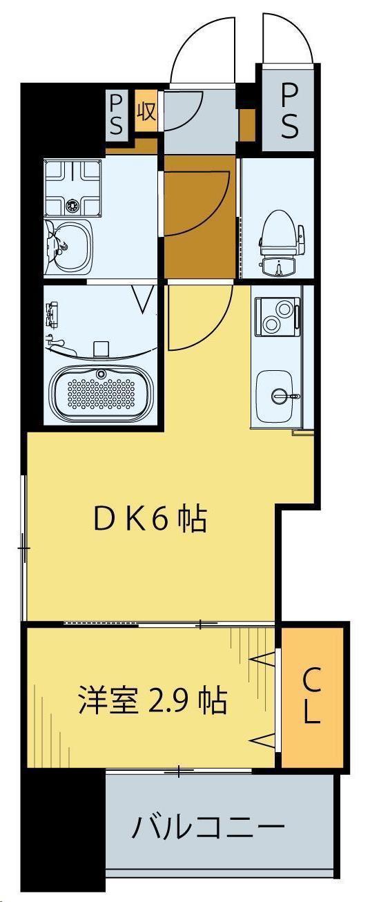 シェルグランデ原町(1DK/12階)の間取り写真