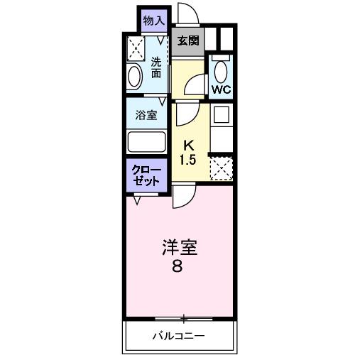 サニーコート(1K/2階)の間取り写真