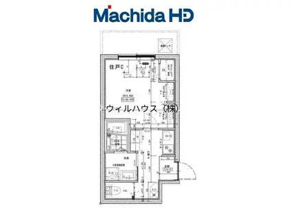 ジーイーヌフ(1K/2階)の間取り写真