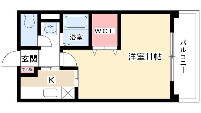 OS・SKYマンション鹿子(1K/1階)の間取り写真