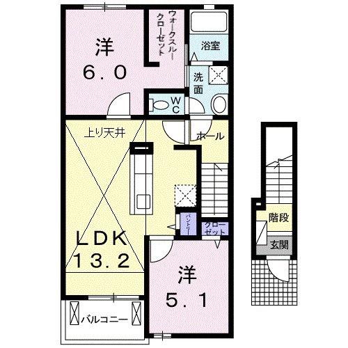 OHANA IV(2LDK/2階)の間取り写真