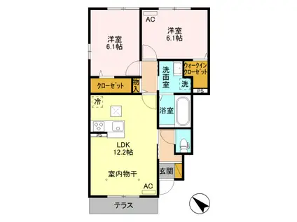 メゾン リアン(2LDK/1階)の間取り写真