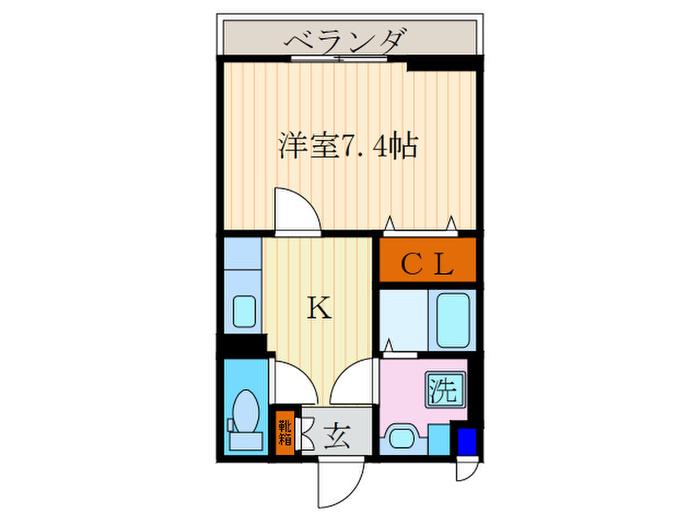 ティープラント朝日(1K/2階)の間取り写真