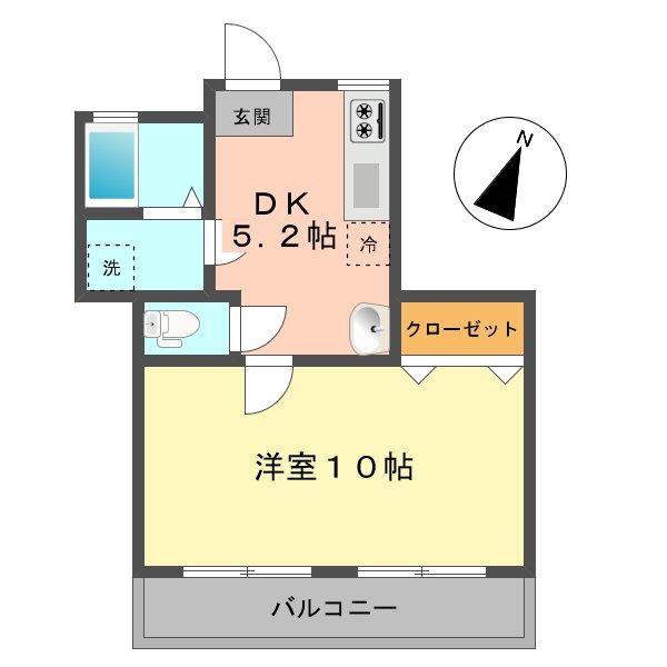 ハイムシマ小岩(1DK/2階)の間取り写真