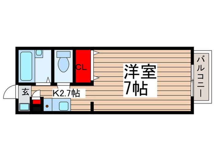 パセオおゆみ野(1K/1階)の間取り写真
