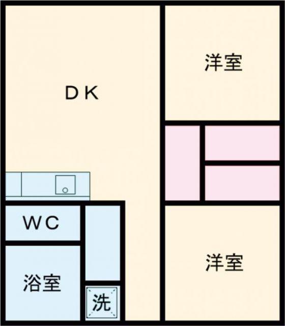リアライズ木曽川(2LDK/8階)の間取り写真