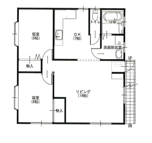 三郷2階(2LDK/2階)の間取り写真