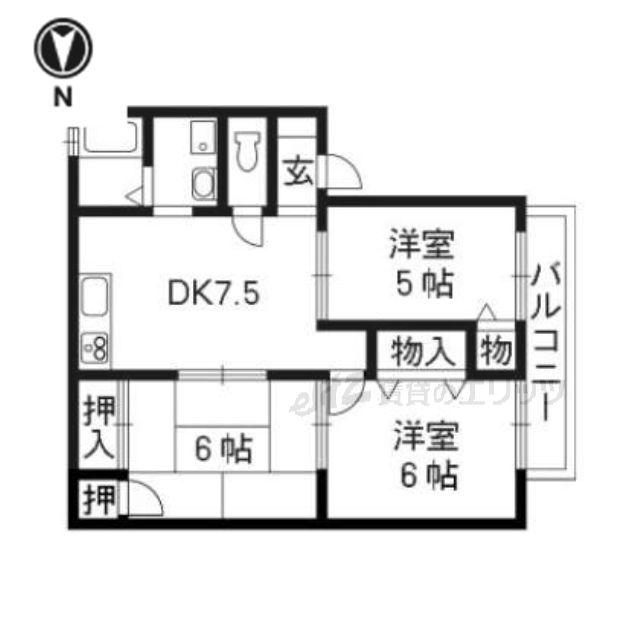 ファミール(3DK/1階)の間取り写真