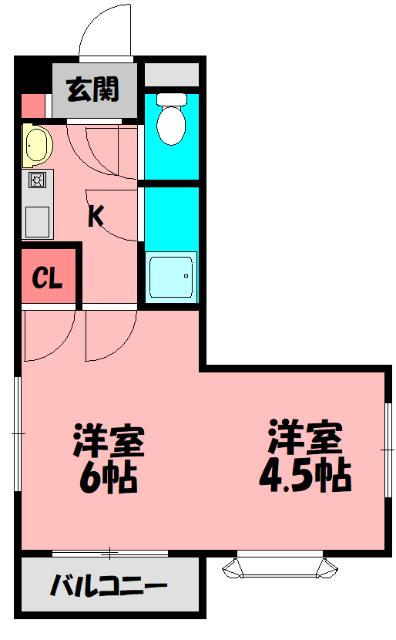 グランドハイム藤田(1K/2階)の間取り写真