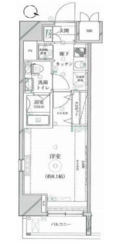 グランスタイル浅草(1K/6階)の間取り写真
