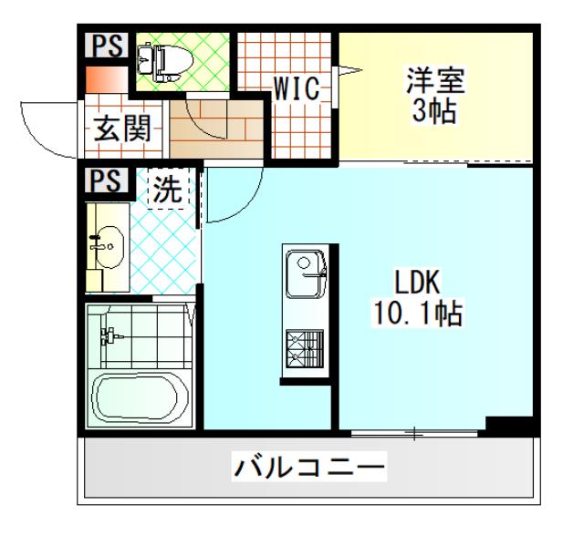 SING WITH ME(1LDK/3階)の間取り写真