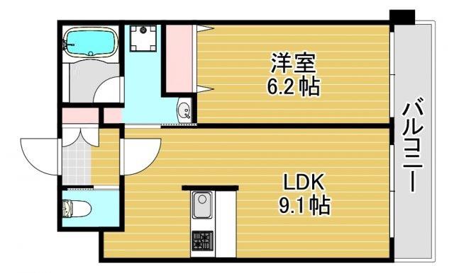 プレジオ海老江(1LDK/5階)の間取り写真