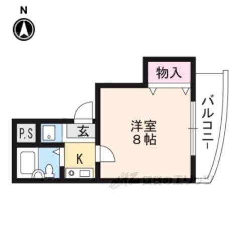 ラフォーレ円町(1K/3階)の間取り写真