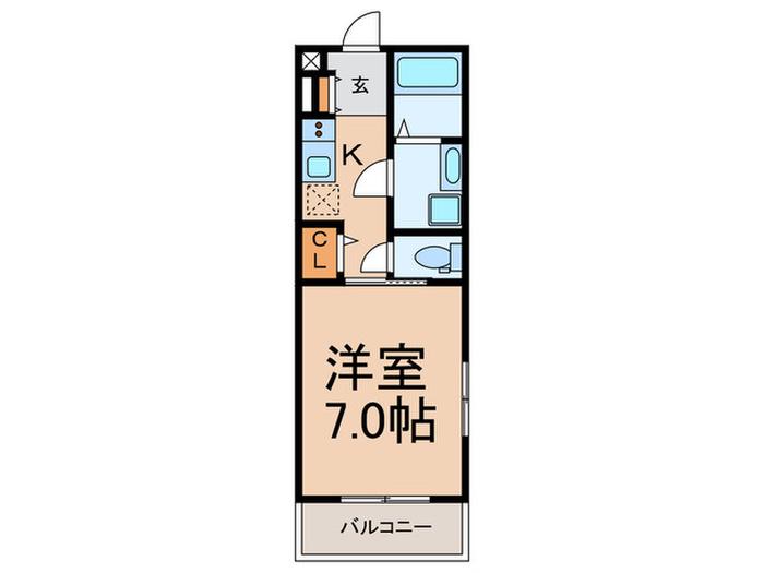 GREEN TERRACE 代沢MUSIC(1K/2階)の間取り写真