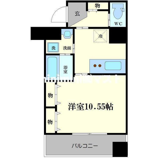 ルネ日本橋ANHELO(ワンルーム/2階)の間取り写真