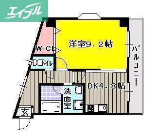 ハートフル医大南(1DK/4階)の間取り写真