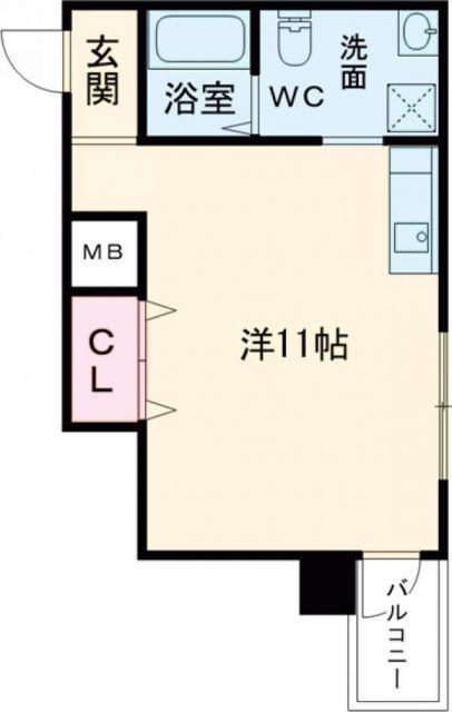 ディアコート宿屋町(ワンルーム/9階)の間取り写真