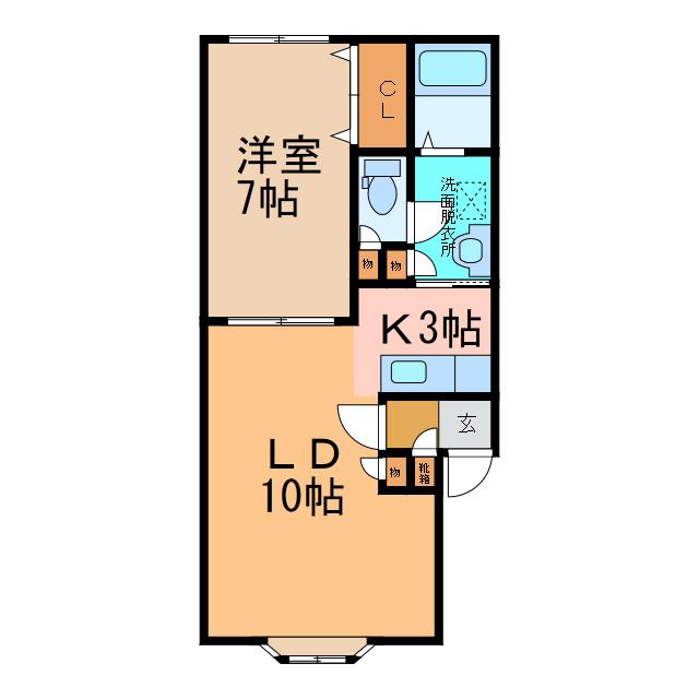 サニーディプレイス(1LDK/1階)の間取り写真