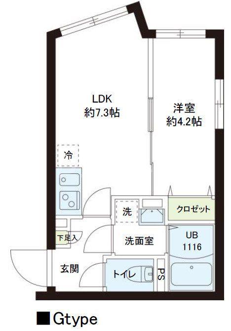 レピュア小石川レジデンス(1LDK/5階)の間取り写真