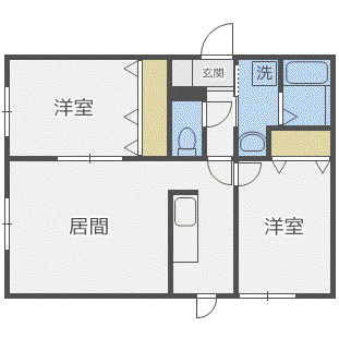 CALM HOUSE(2LDK/1階)の間取り写真