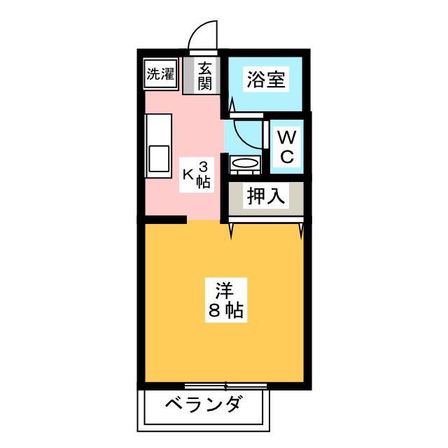 ハイツヴィラヴェルデ(1K/1階)の間取り写真
