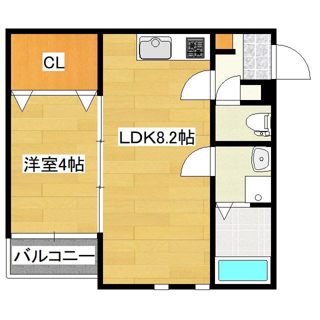 PATINE桜台(1LDK/2階)の間取り写真