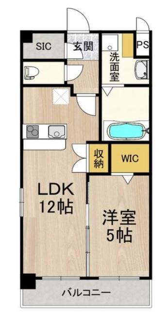スプランティッド新大阪イースト(1LDK/5階)の間取り写真