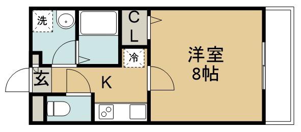LUXES原町(1K/3階)の間取り写真