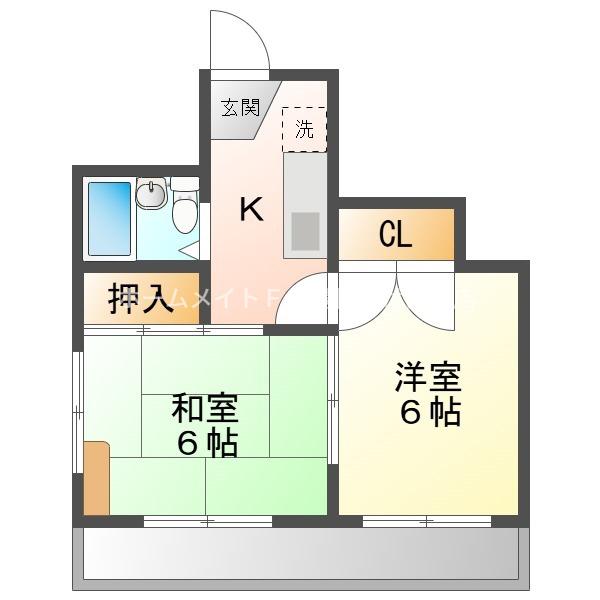 センチュリー大誠(2K/4階)の間取り写真