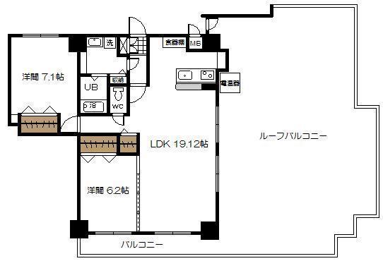 コスモマンション加納(2LDK/8階)の間取り写真