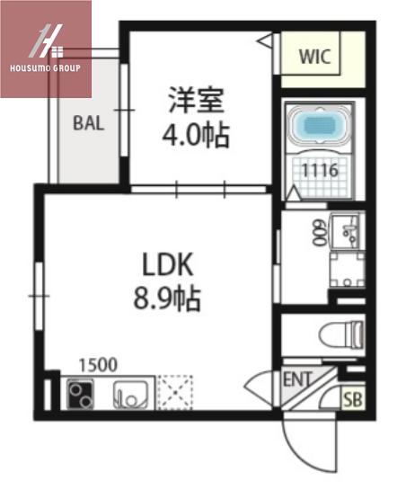 グリーンフォレスト(1LDK/2階)の間取り写真