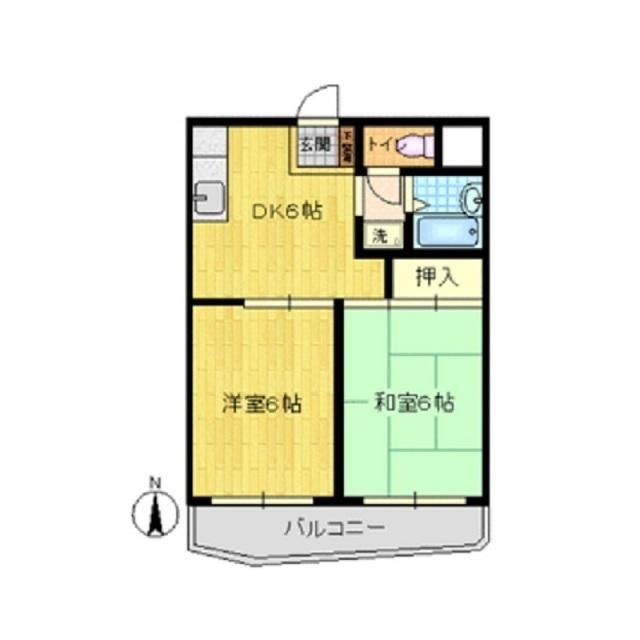 ソシエ川崎(2DK/1階)の間取り写真