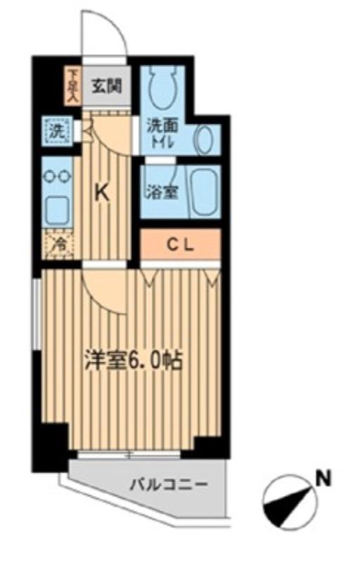 KDXレジデンス雪谷大塚(1K/6階)の間取り写真