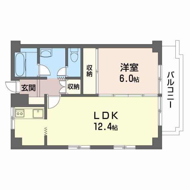 レジデンス堤(1LDK/3階)の間取り写真