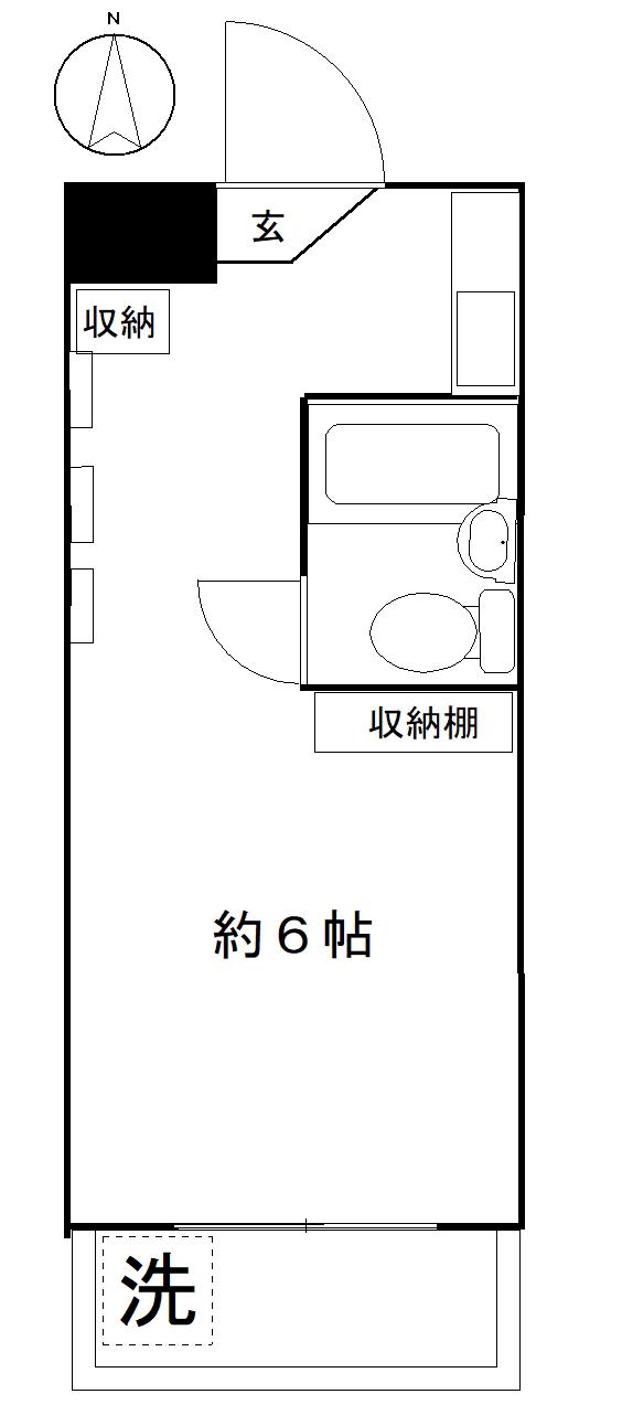 白井ハイツ(ワンルーム/2階)の間取り写真