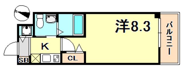 セレニテ神戸元町(1K/5階)の間取り写真