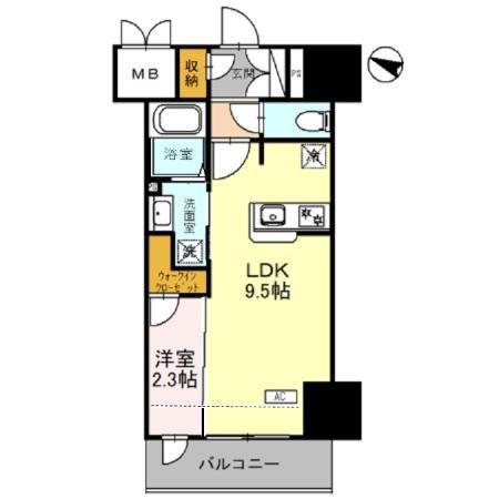 グラン・ルポ高崎(1LDK/8階)の間取り写真