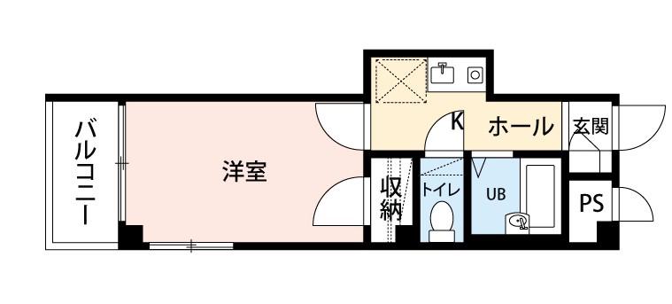 ホワイトヒルズ(1K/1階)の間取り写真