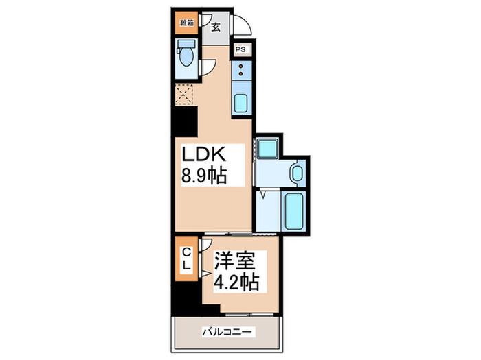 南秀苑えびす(1LDK/5階)の間取り写真