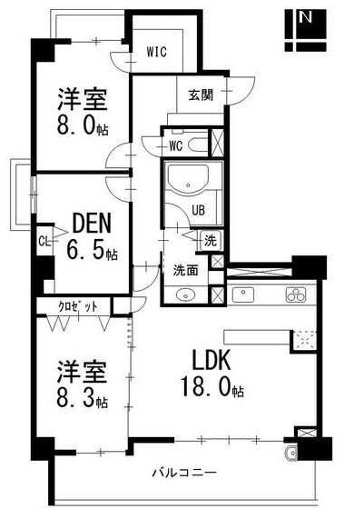 ヴィッラ松月(3LDK/3階)の間取り写真