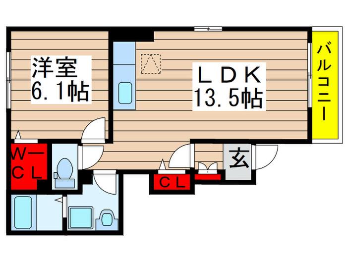 ヴァーサフリーデI(1LDK/1階)の間取り写真