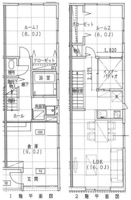 ポートフォリオ姪浜(2LDK/1階)の間取り写真