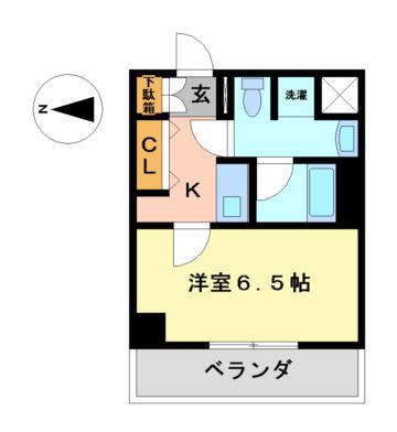 レジディア高岳(1K/8階)の間取り写真