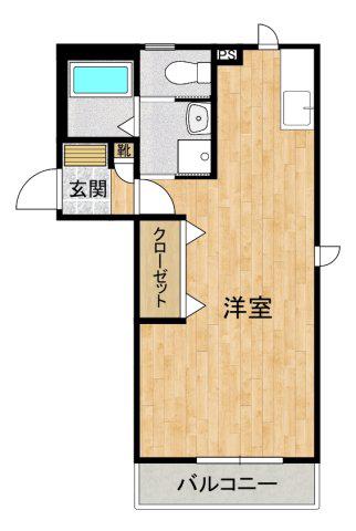 HIROS GARDEN(ワンルーム/1階)の間取り写真
