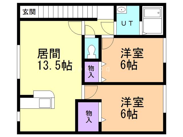 ラリンゴハウス(2LDK/2階)の間取り写真