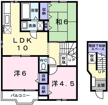 グローバル(3LDK/2階)の間取り写真