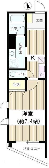 フレール南長崎(1K/2階)の間取り写真