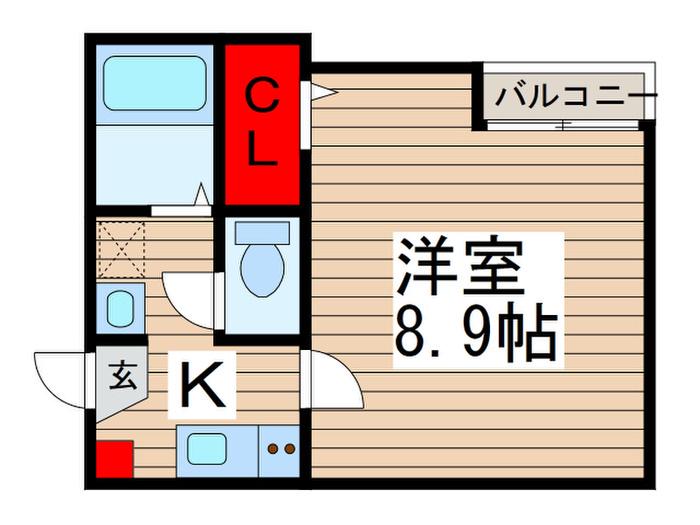 ル・シエル上尾(1K/1階)の間取り写真