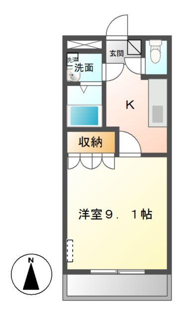 EX-LAND(1K/3階)の間取り写真