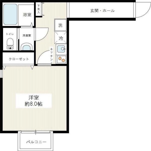 ミレニア草加住吉(1K/2階)の間取り写真